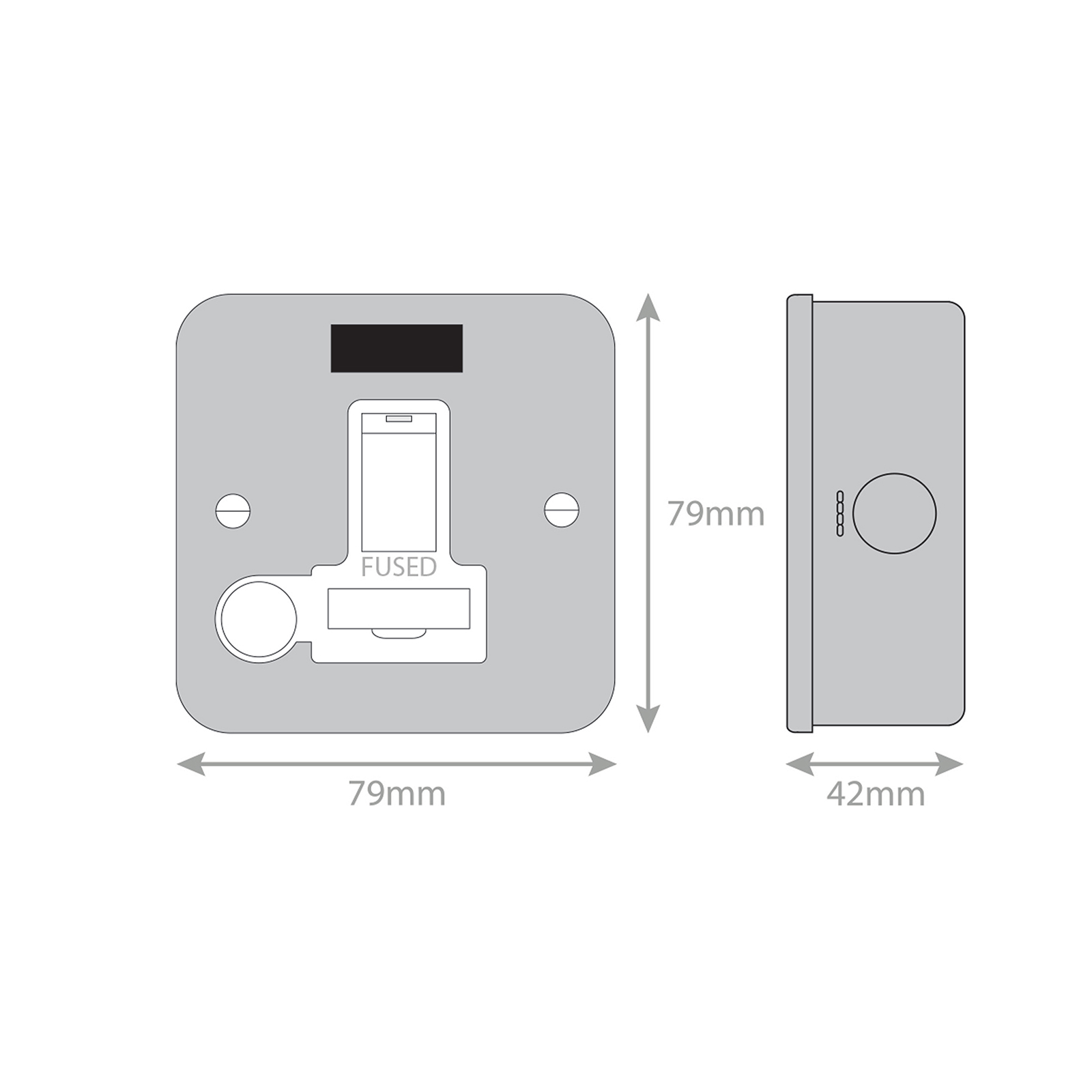 13 Amp Fused Connection Unit with Neon and Flex Outlet DP - Switched - Range Selectric Metal Clad