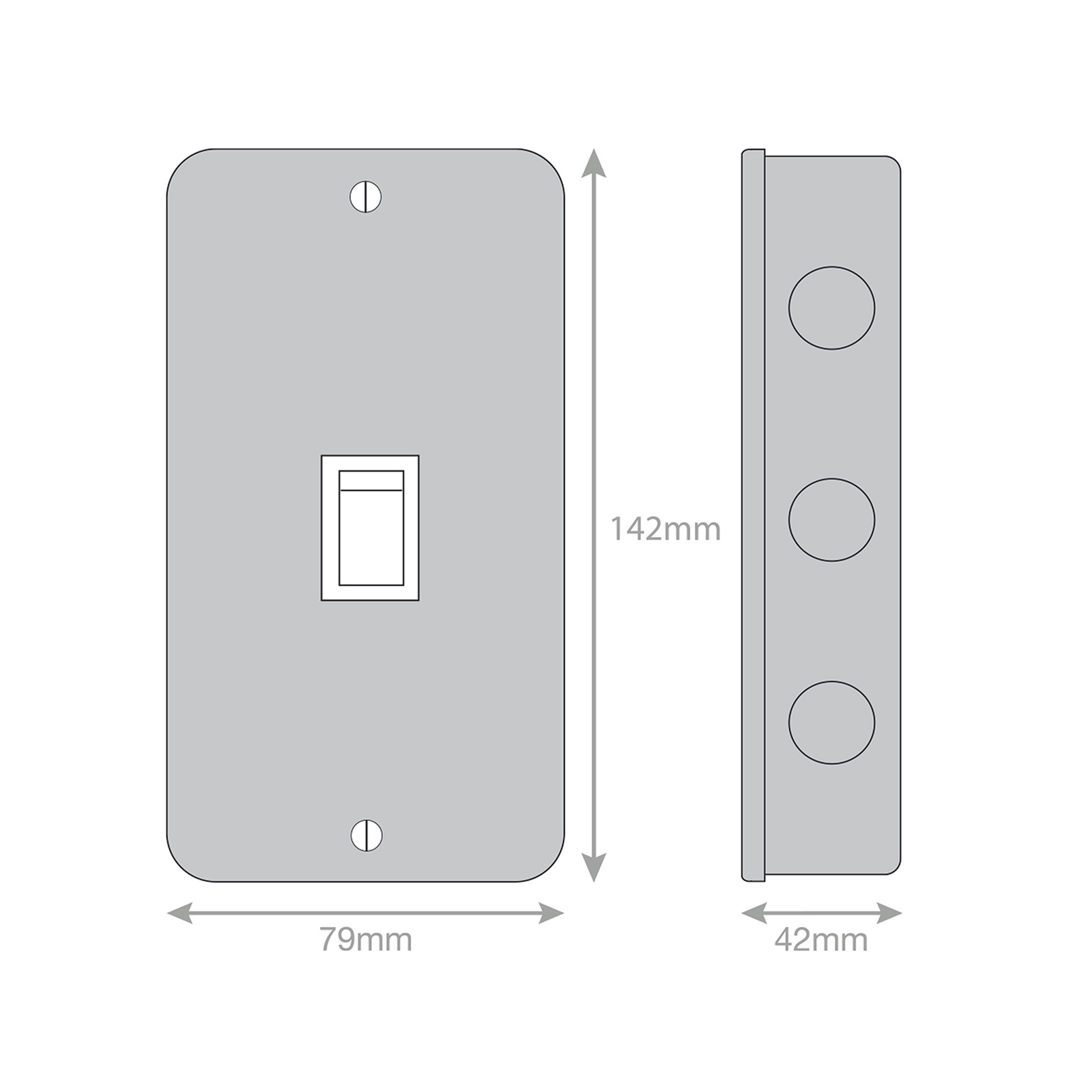 45 Amp DP Switch - 2 Gang Plate - Range Selectric Metal Clad