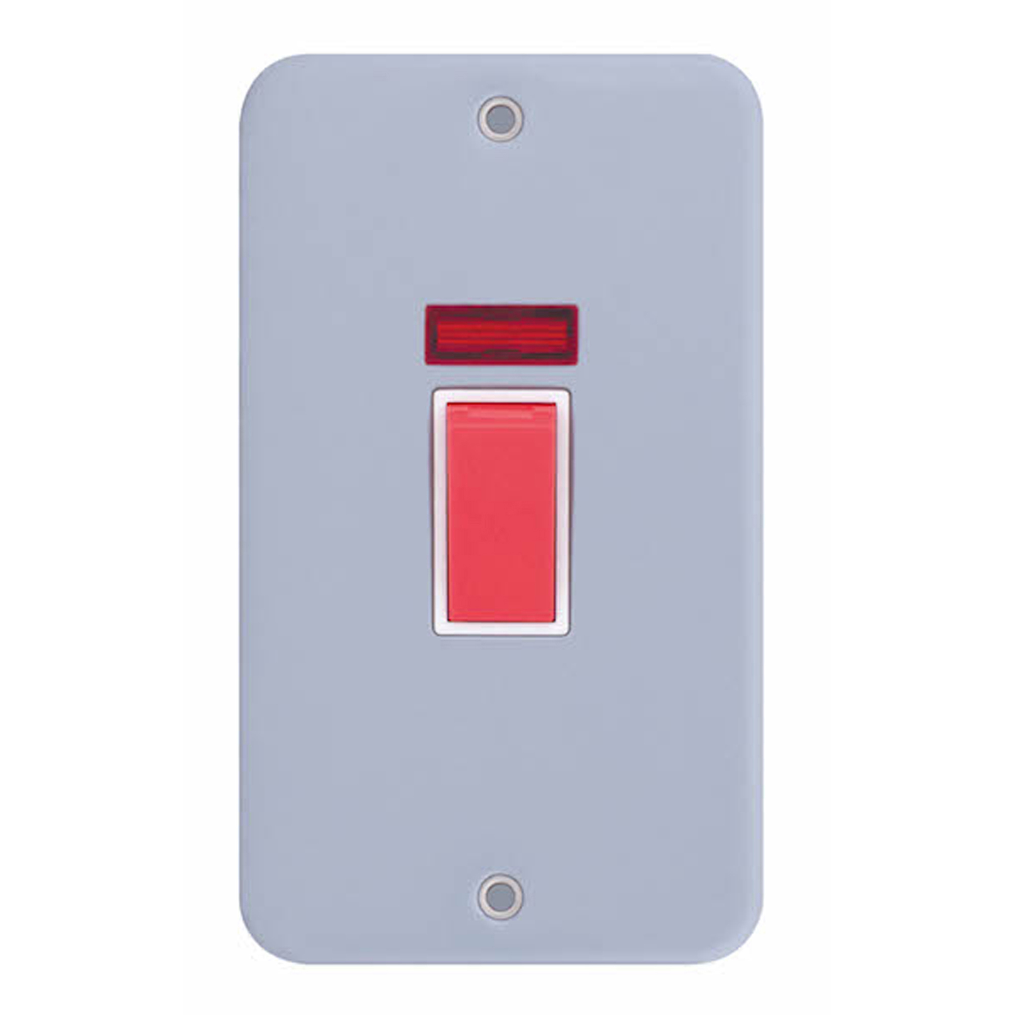 45 Amp DP Switch - 2 Gang Plate with Neon - Range Selectric Metal Clad
