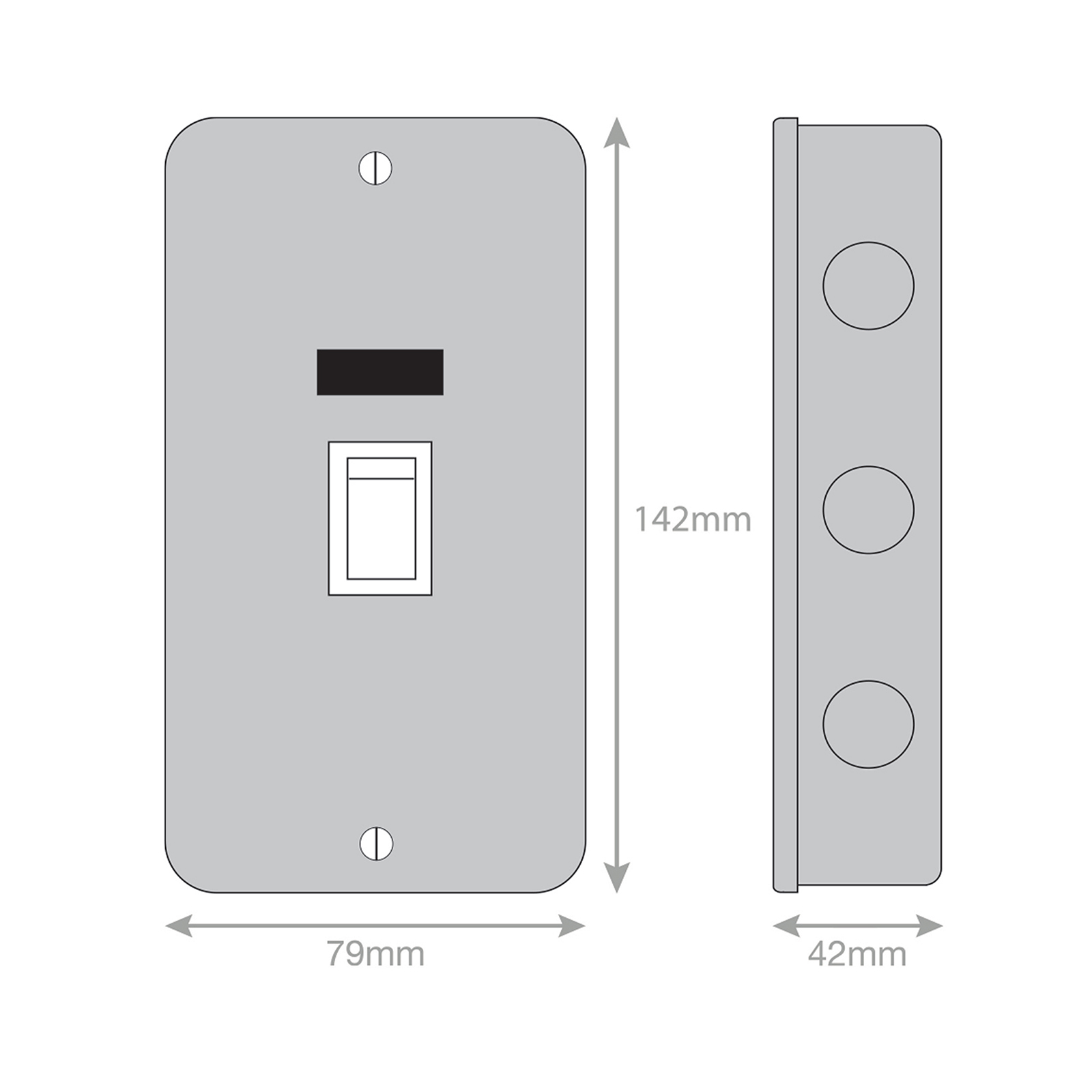 45 Amp DP Switch - 2 Gang Plate with Neon - Range Selectric Metal Clad
