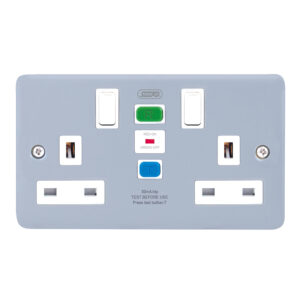 13 Amp RCD Protected 2 Gang DP Switched Socket - Selectric Metal Clad