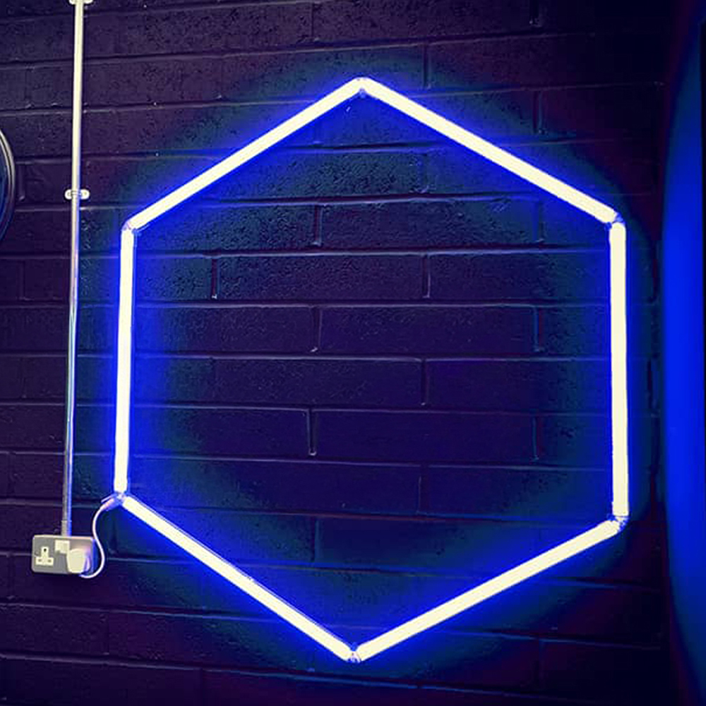 Large Blue Hexagon Lighting Single