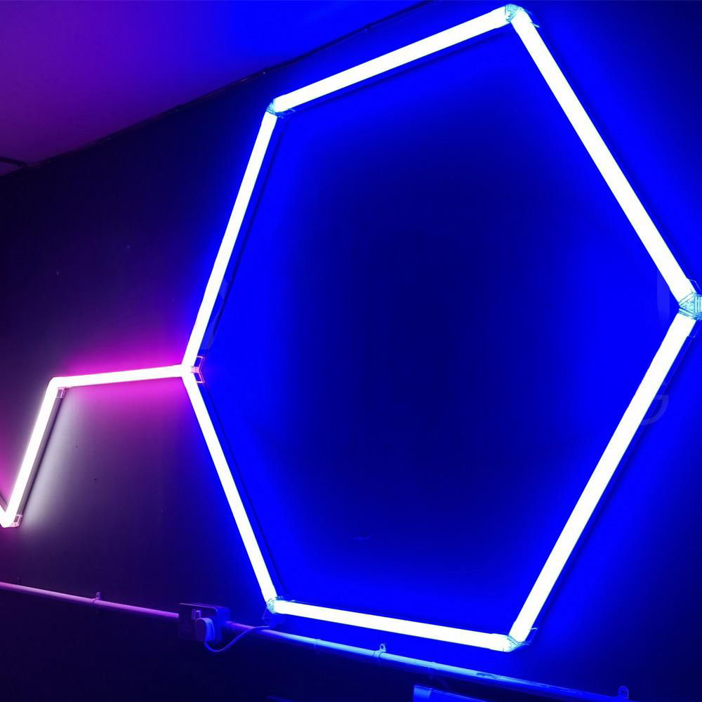 Large Blue Hexagon Lighting Single