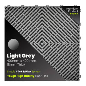 Light Grey tile - Single Vented Garage Floor Tiles