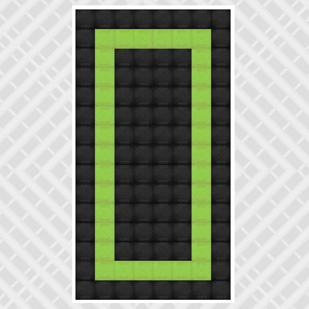 Lime green black - DIY Standard Single Vented Tile Garage Pack - 3.2m x 6m