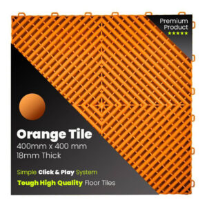 Orange tile - Single Vented Garage Floor Tiles