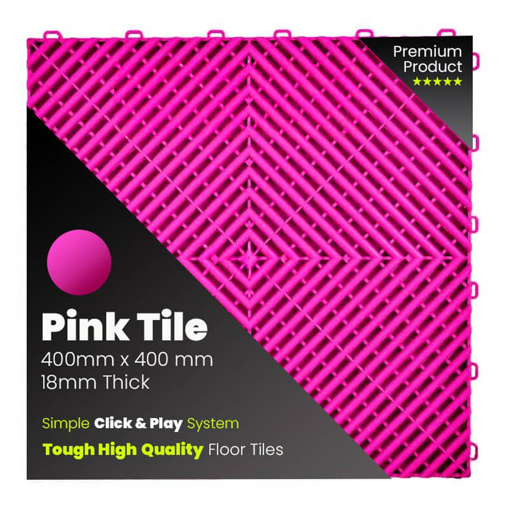 Pink tile - Single Vented Garage Floor Tiles