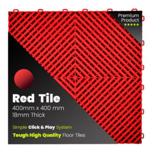 Red tile - Single Vented Garage Floor Tiles