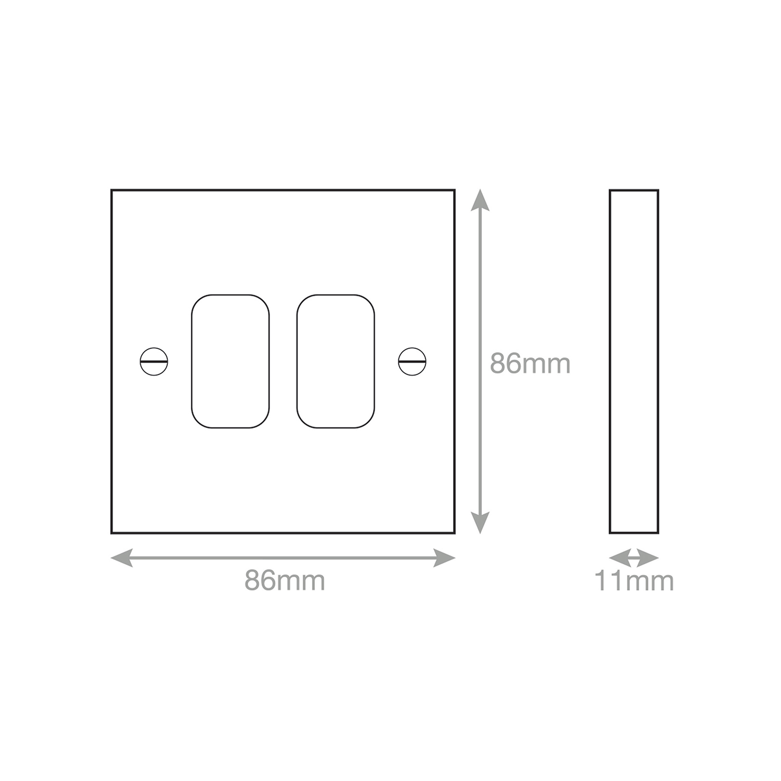 Square - GRID360 Modular Plate - 2 Aperture - Range GRID360