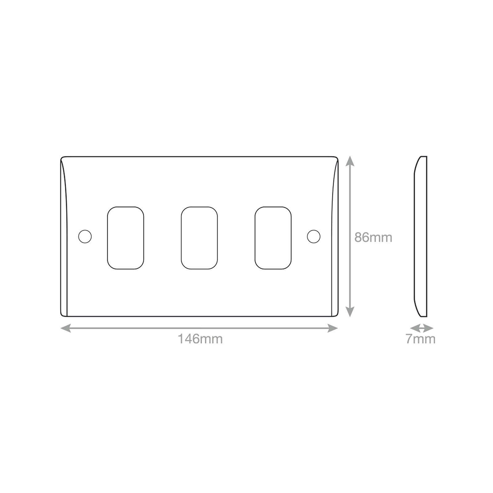 Smooth - GRID360 Modular Plate - 3 Aperture - Range GRID360