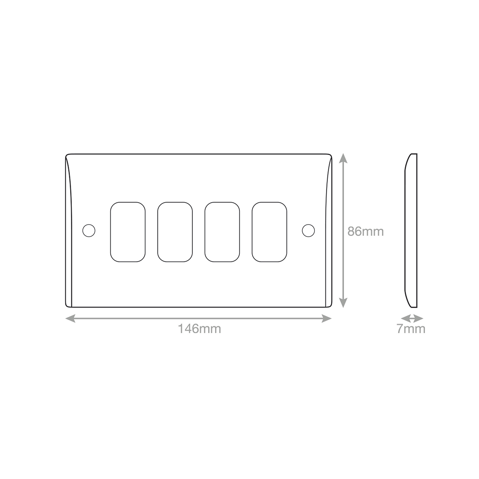 Smooth - GRID360 Modular Plate - 4 Aperture - Range GRID360