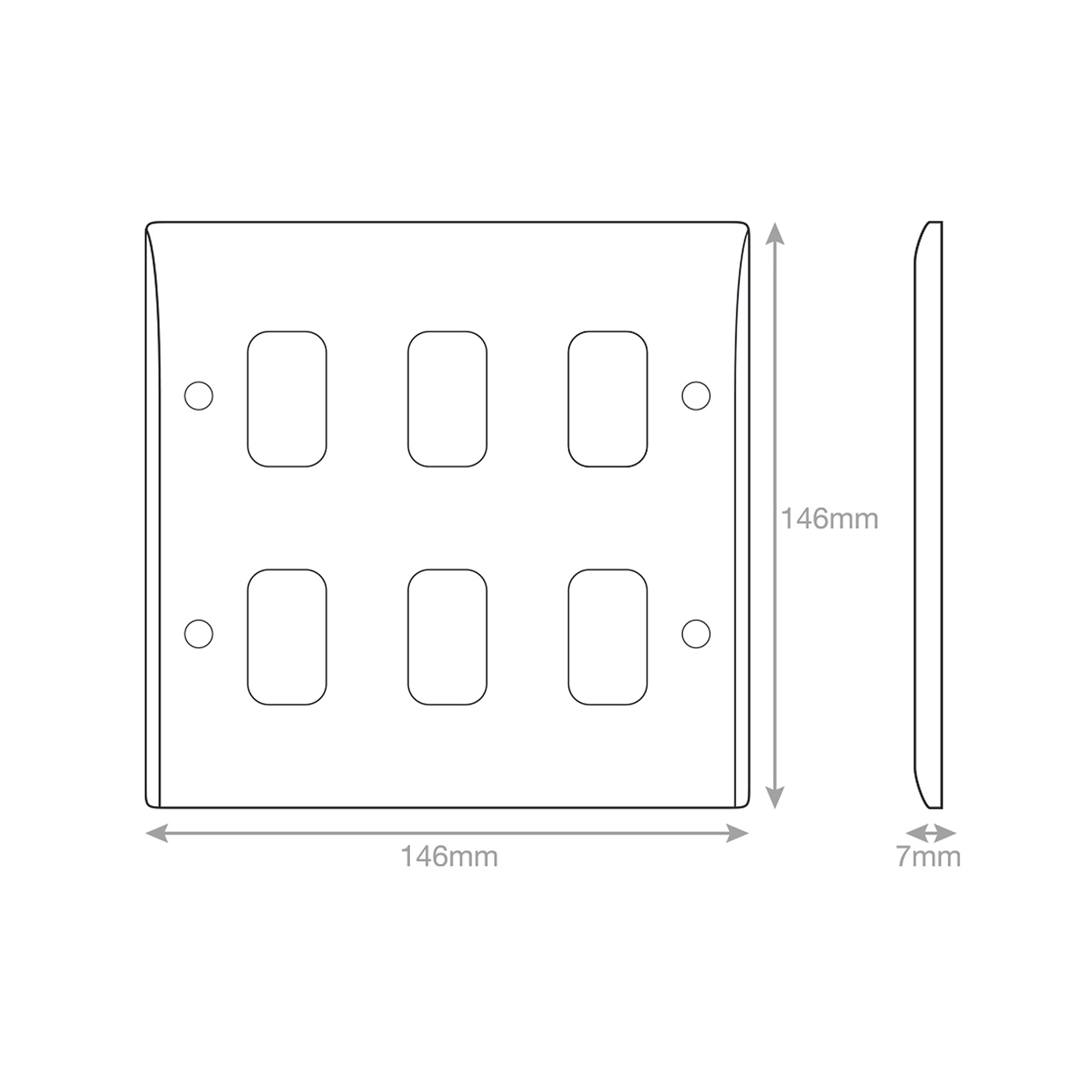 Smooth - GRID360 Modular Plate - 6 Aperture - Range GRID360