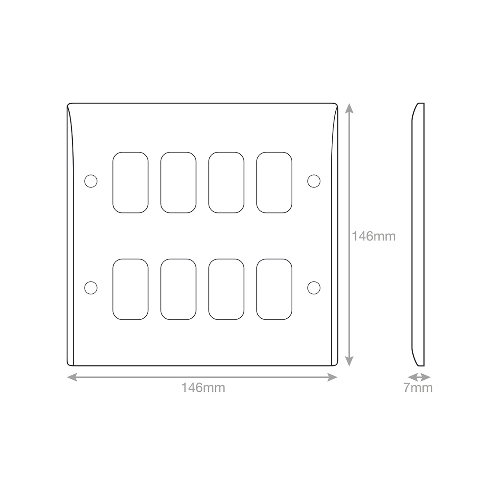 Smooth - GRID360 Modular Plate - 8 Aperture - Range GRID360