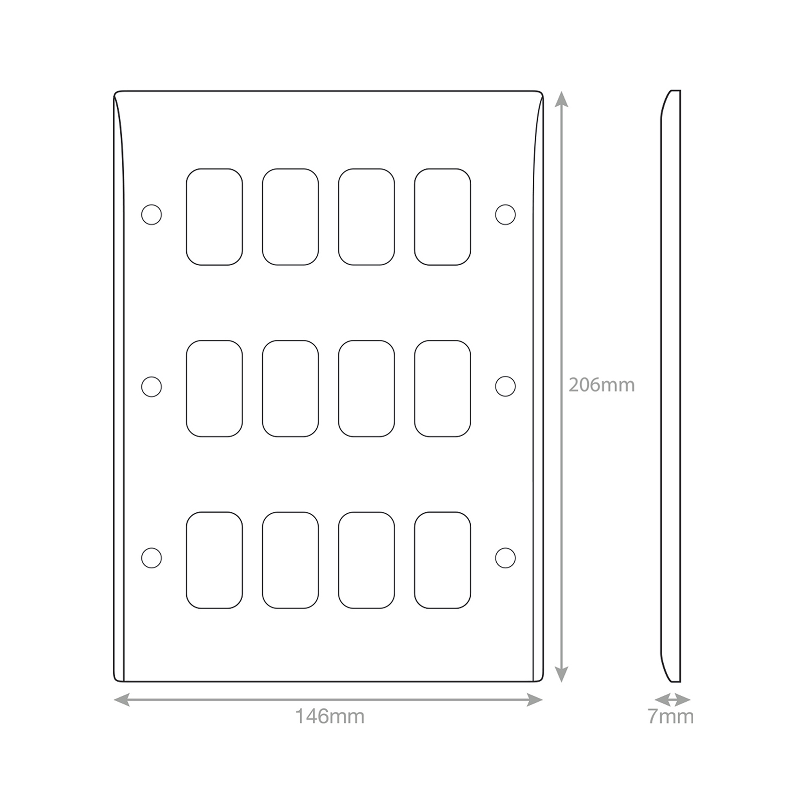 Smooth - GRID360 Modular Plate - 12 Aperture - Range GRID360