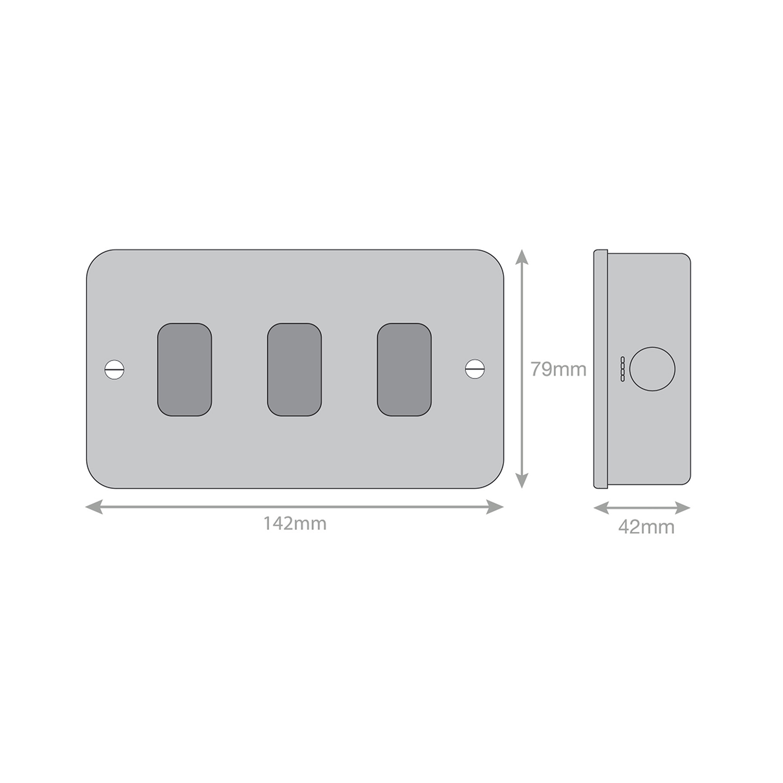 Metal Clad - GRID360 Modular Plate - 3 Aperture - Range GRID360