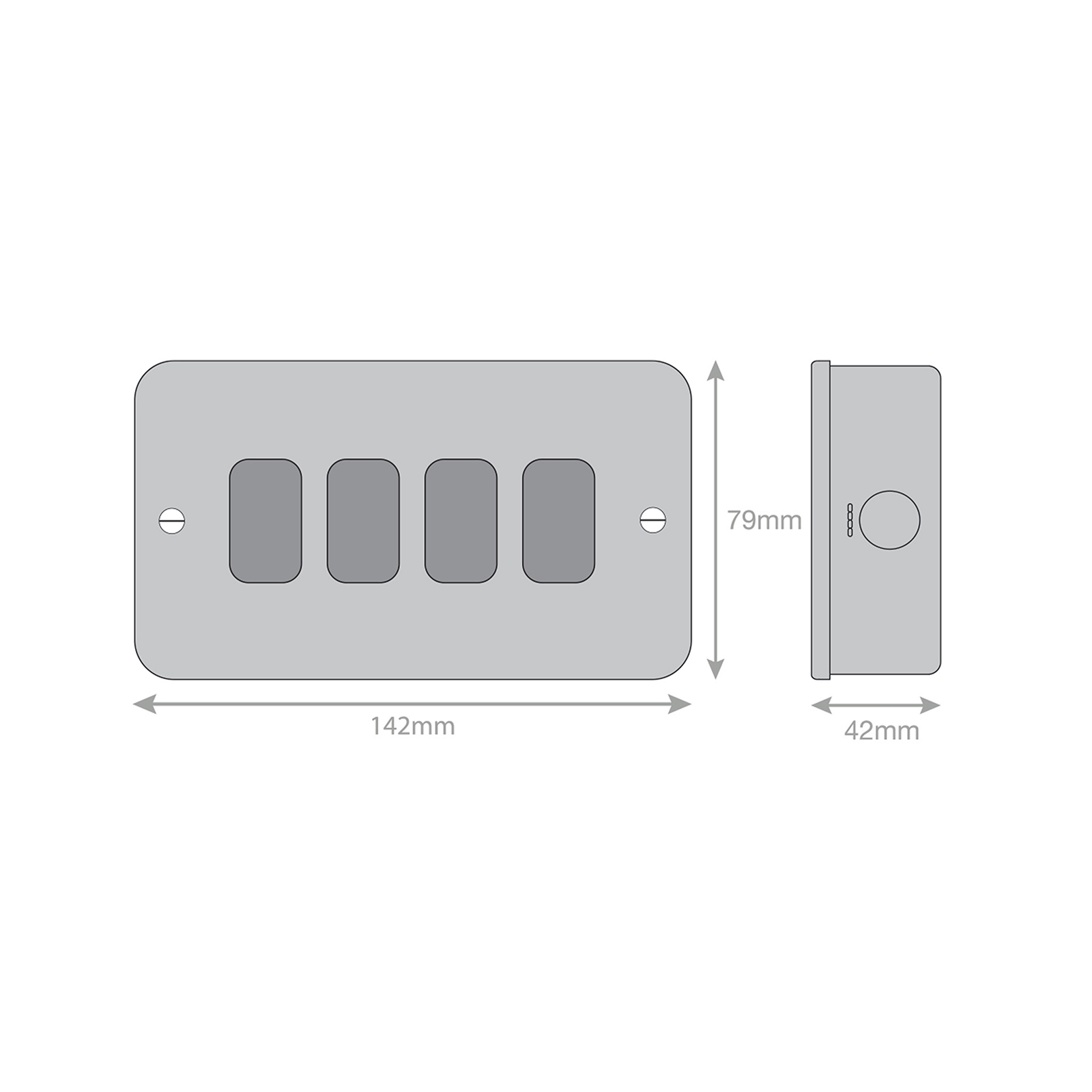 Metal Clad - GRID360 Modular Plate - 4 Aperture - Range GRID360