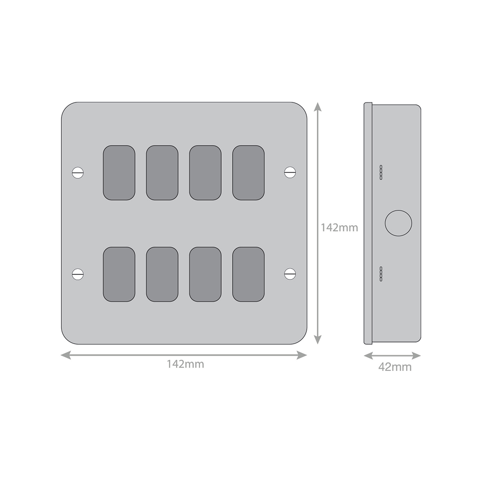 Metal Clad - GRID360 Modular Plate - 8 Aperture - Range GRID360