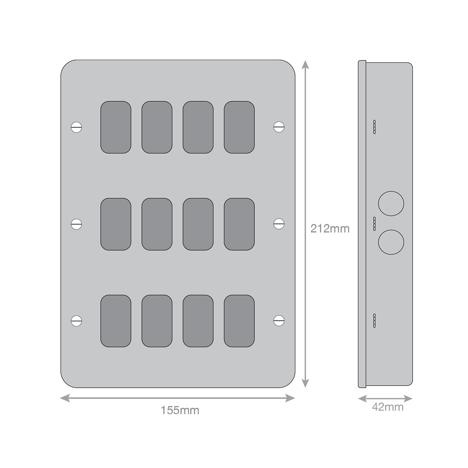 Metal Clad - GRID360 Modular Plate - 12 Aperture - Range GRID360