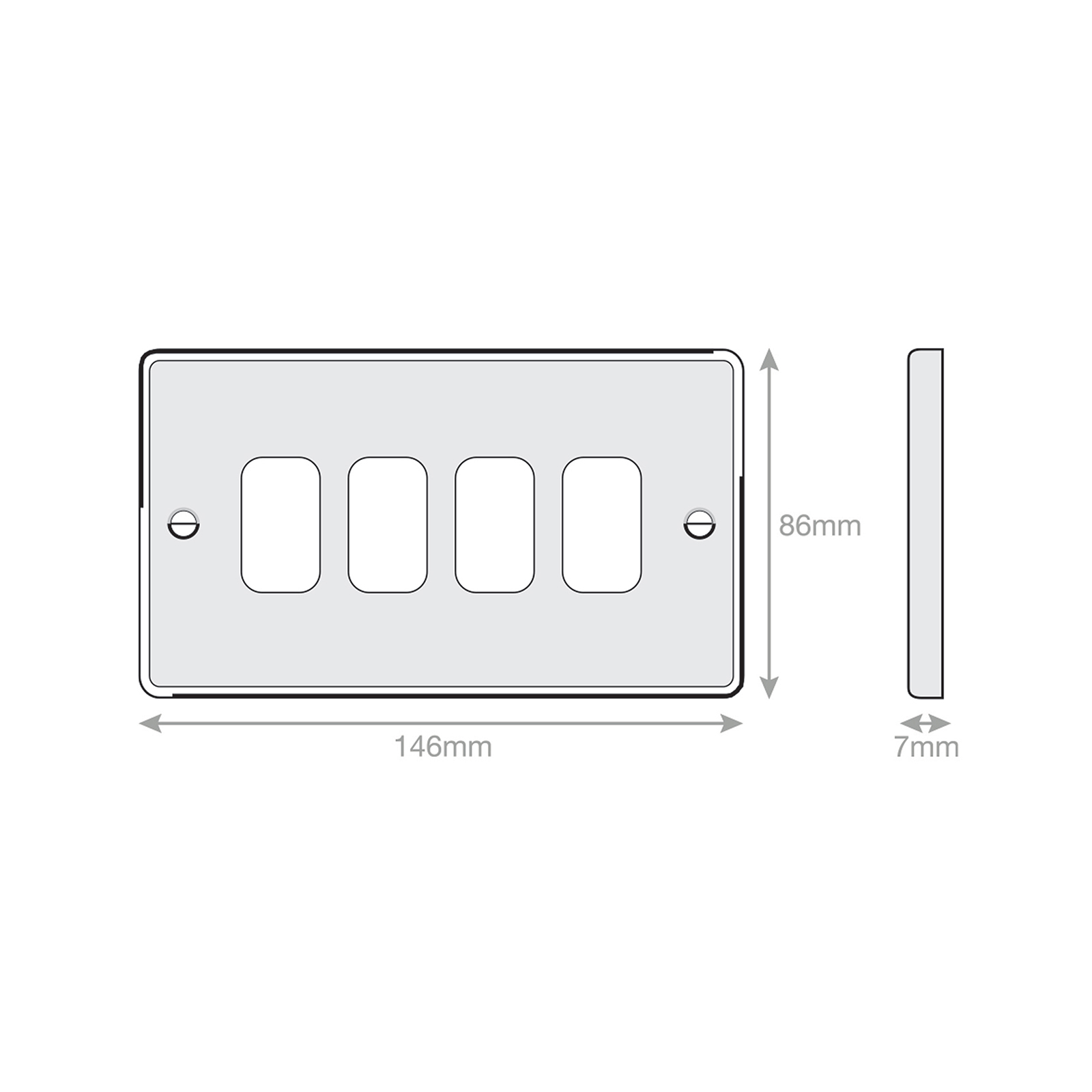 7M-PRO - GRID360 Modular Plate - 4 Aperture - Range GRID360