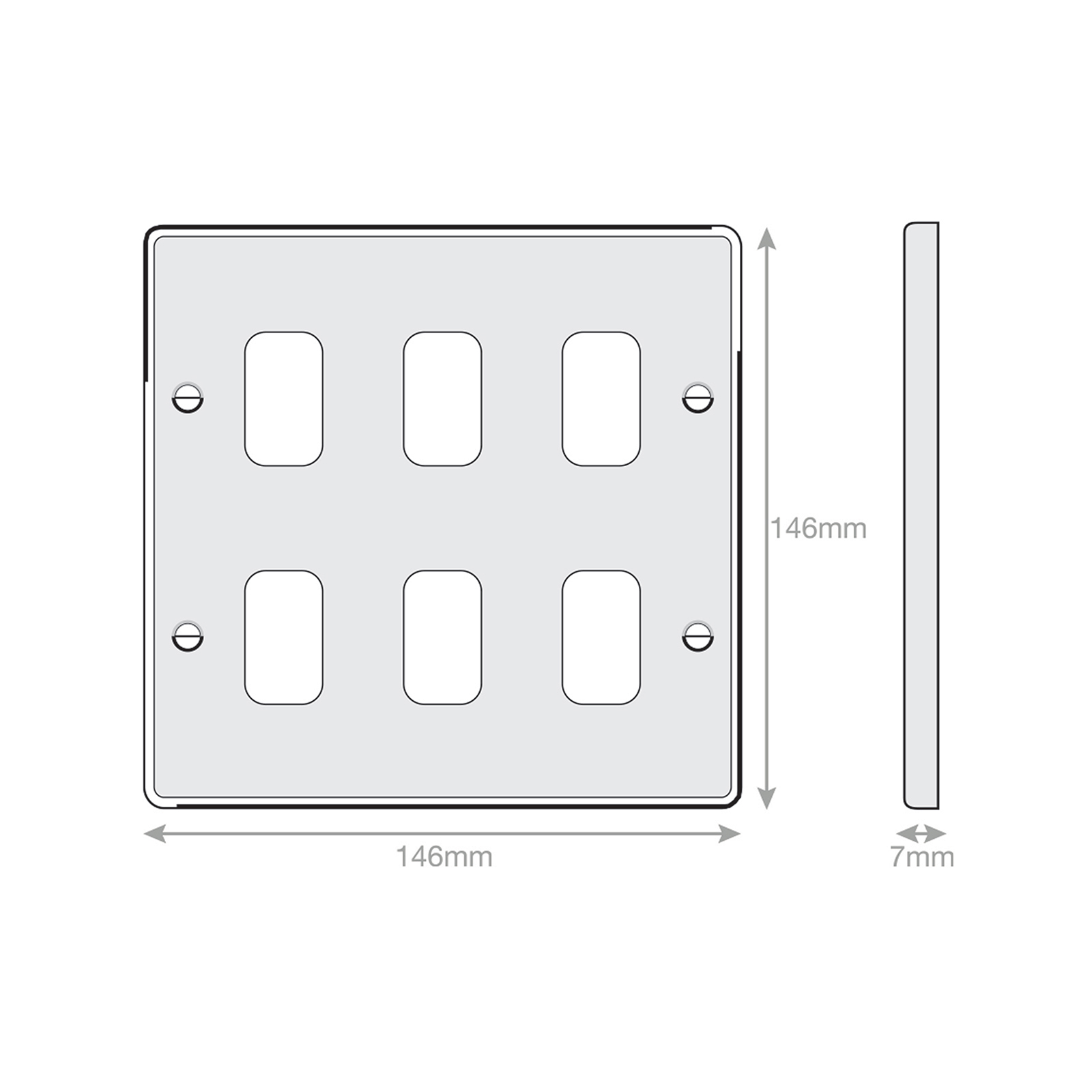 7M-PRO - GRID360 Modular Plate - 6 Aperture - Range GRID360