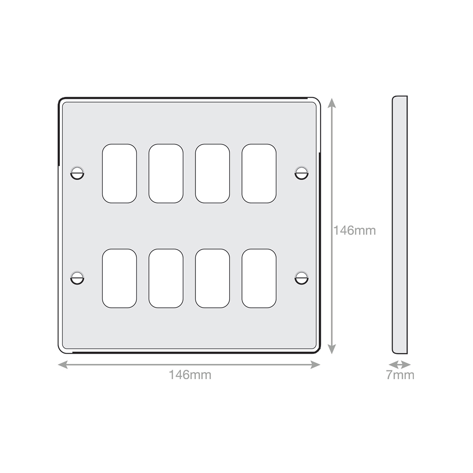 7M-PRO - GRID360 Modular Plate - 8 Aperture - Range GRID360