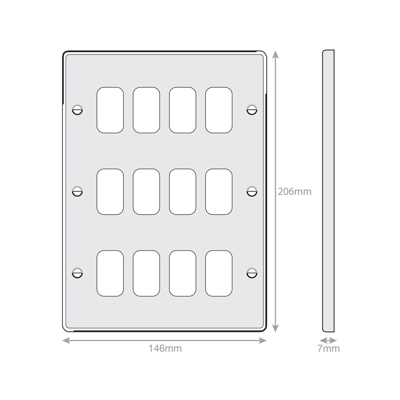 7M-PRO - GRID360 Modular Plate - 12 Aperture - Range GRID360