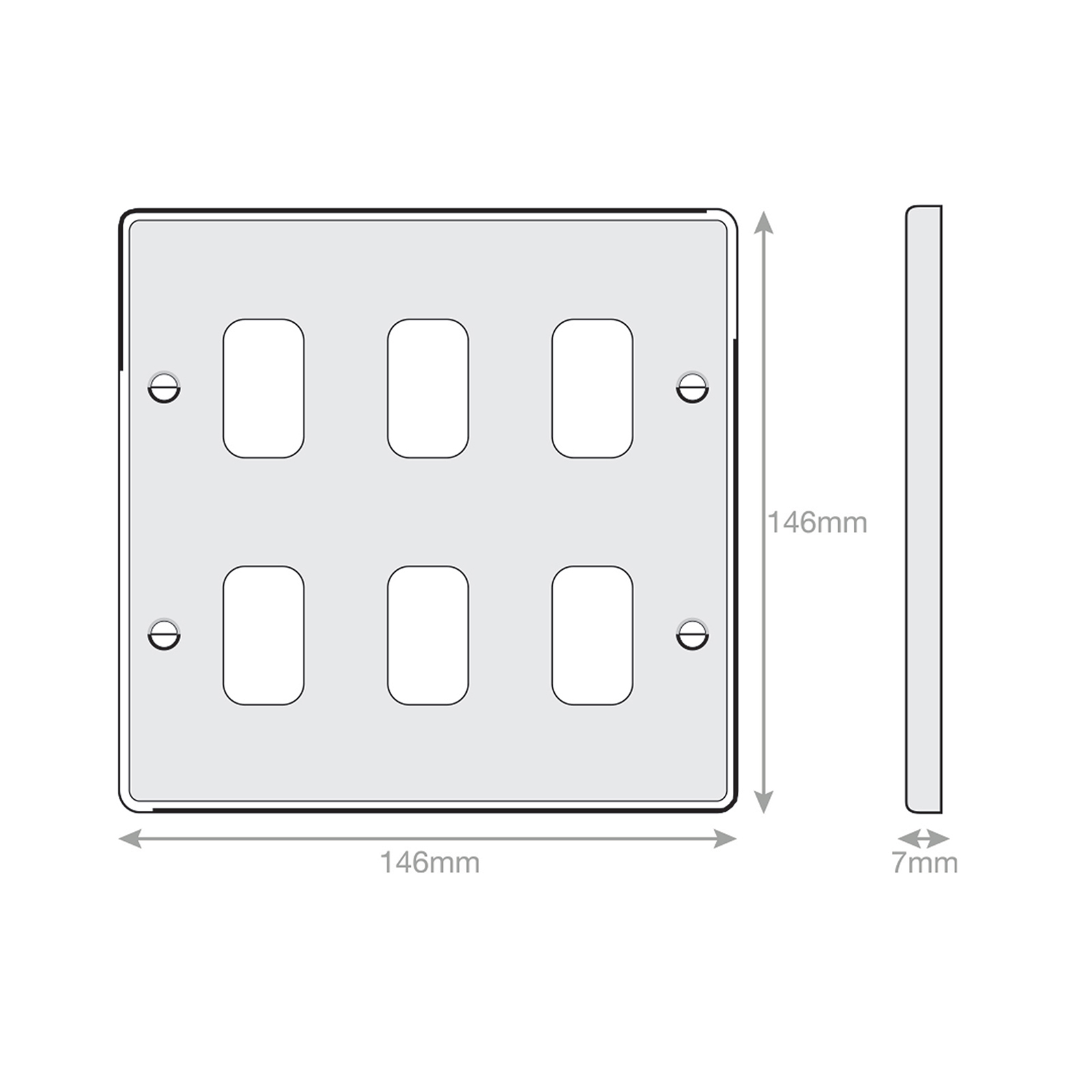 7M-PRO - GRID360 Modular Plate - 6 Aperture - Range GRID360