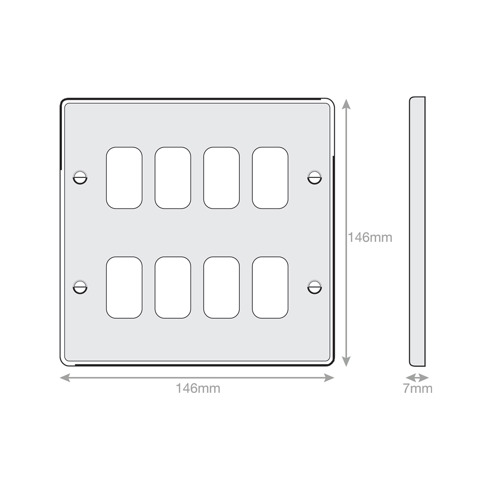 7M-PRO - GRID360 Modular Plate - 8 Aperture - Range GRID360
