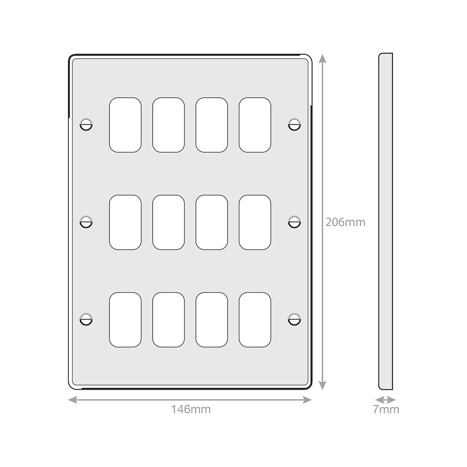 7M-PRO - GRID360 Modular Plate - 12 Aperture - Range GRID360