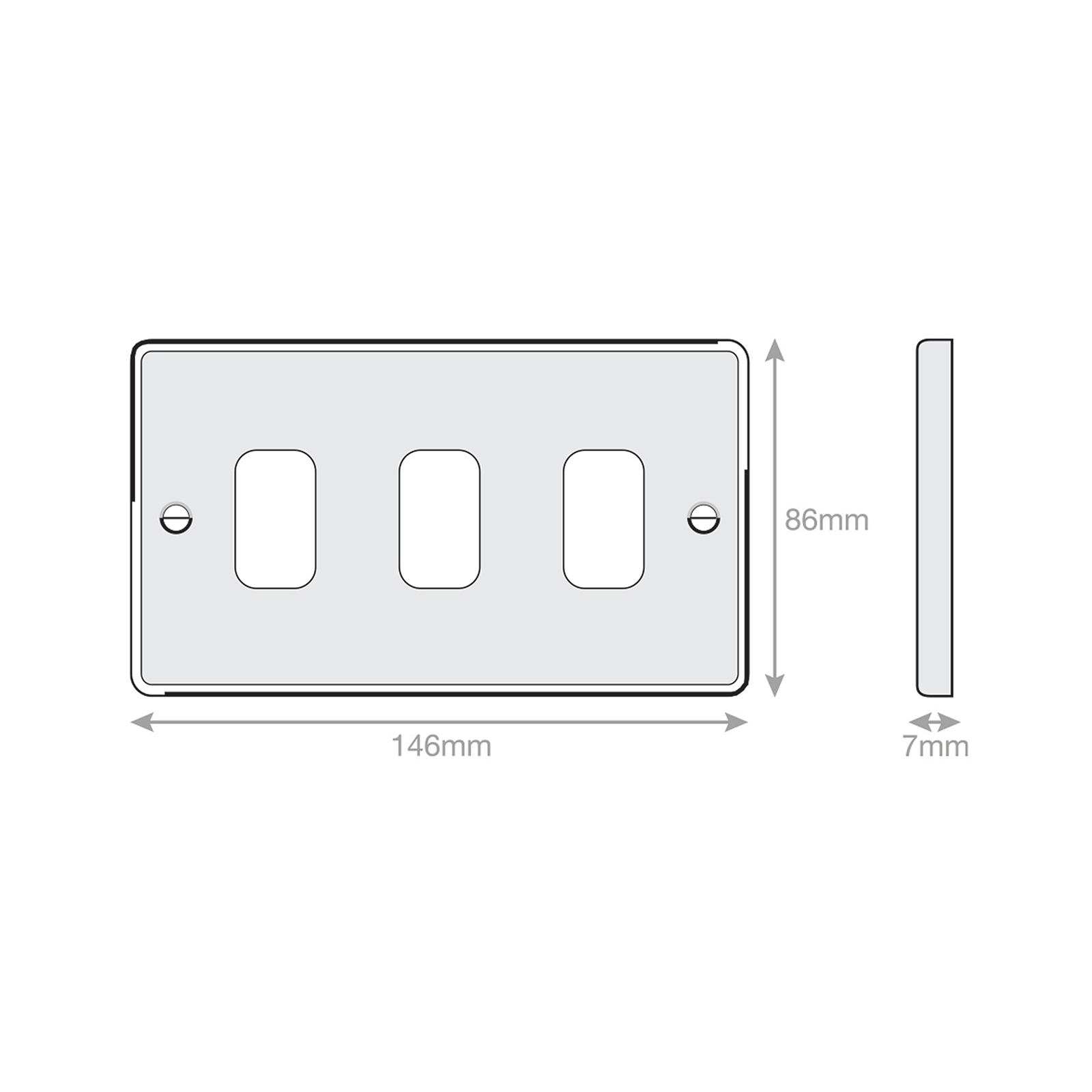 7M-PRO - GRID360 Modular Plate - 3 Aperture - Range GRID360