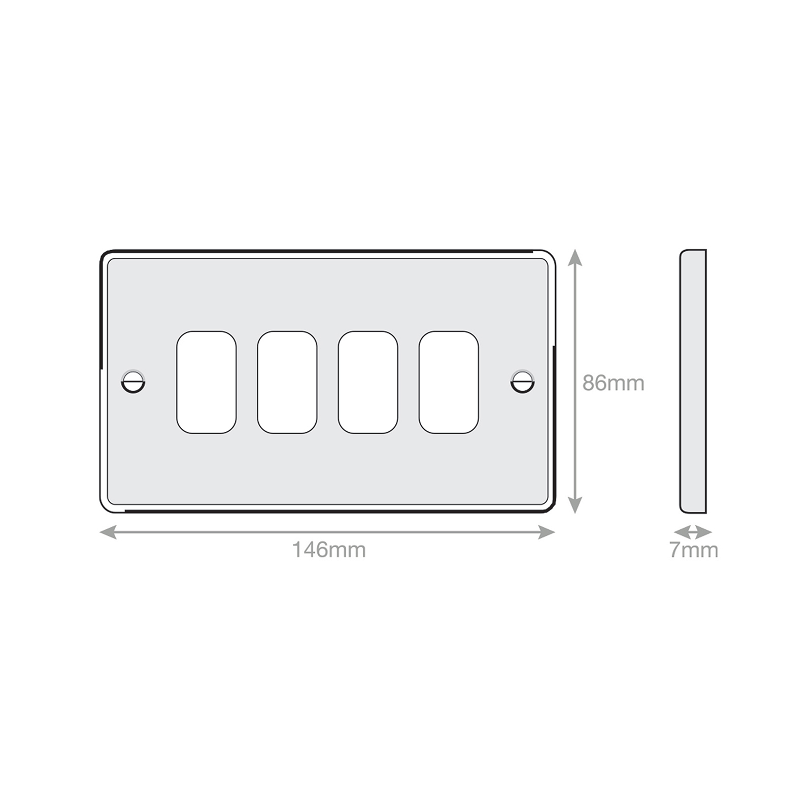 7M-PRO - GRID360 Modular Plate - 4 Aperture - Range GRID360