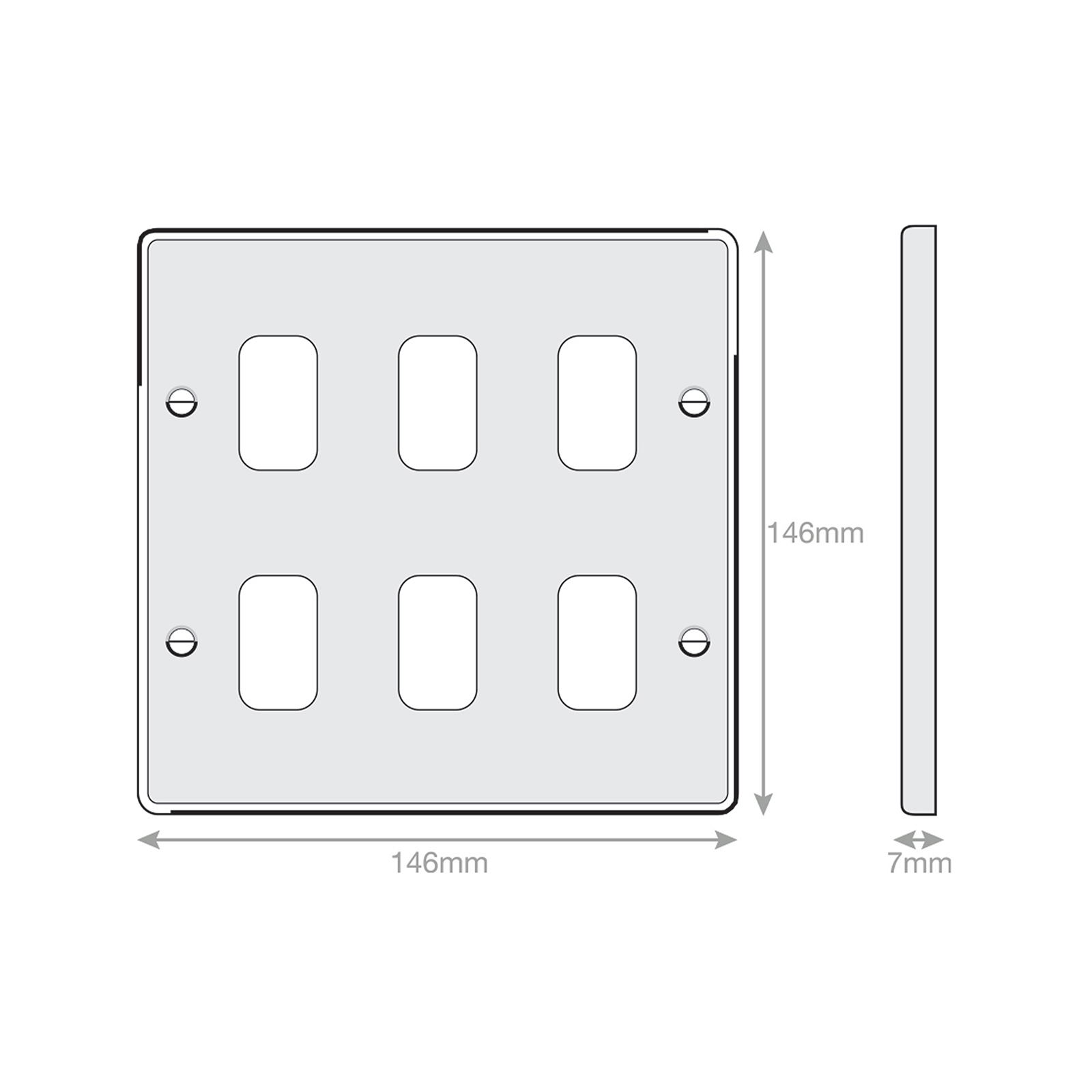 7M-PRO - GRID360 Modular Plate - 6 Aperture - Range GRID360