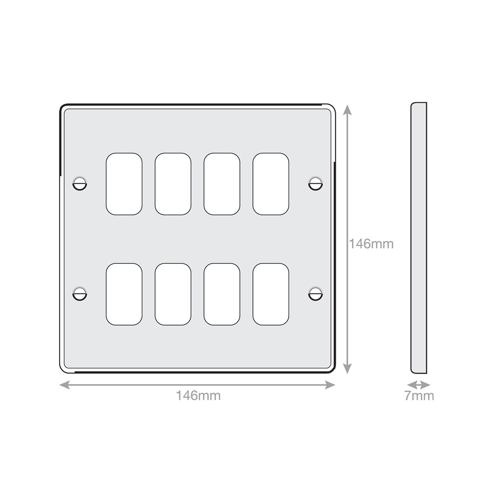 7M-PRO - GRID360 Modular Plate - 8 Aperture - Range GRID360