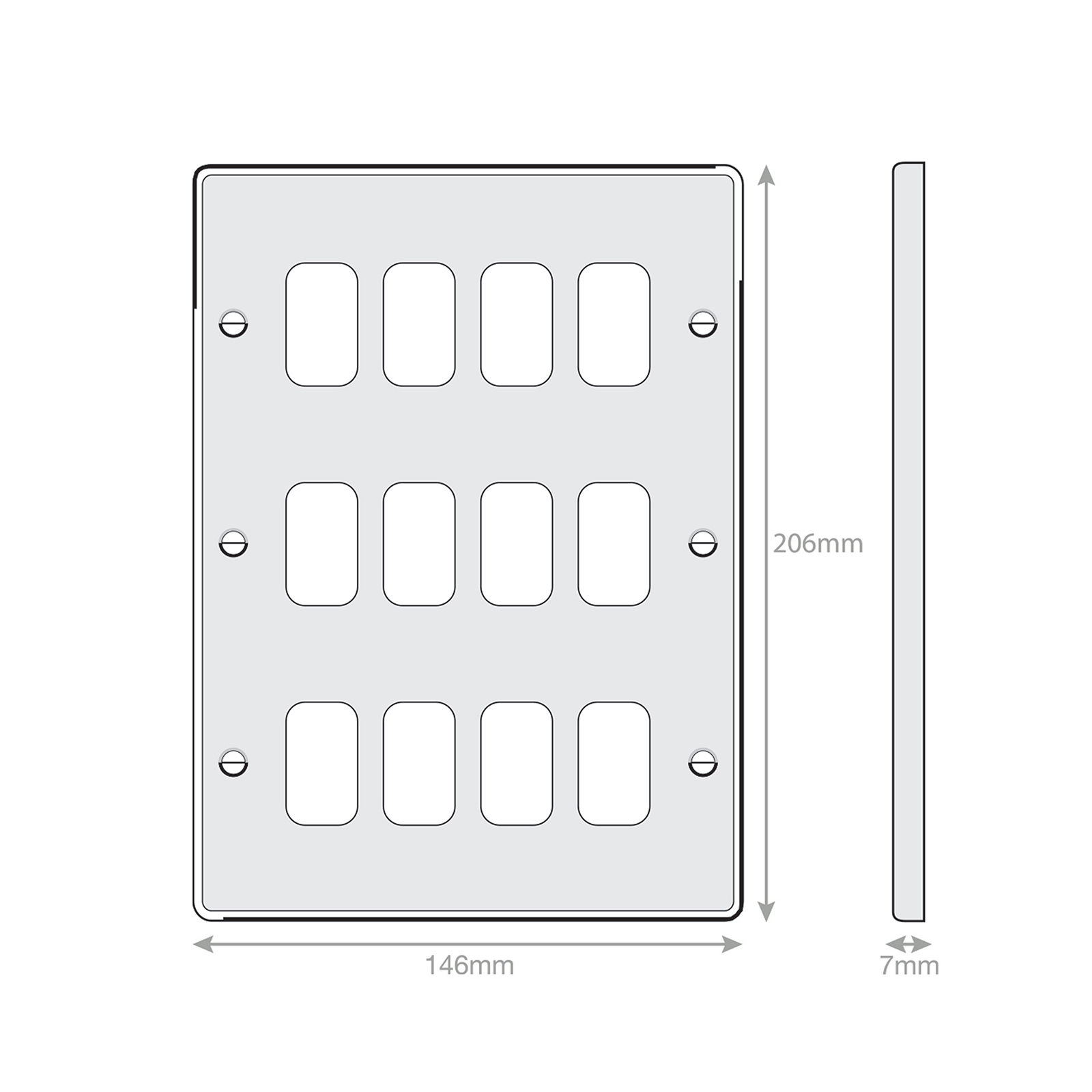 7M-PRO - GRID360 Modular Plate - 12 Aperture - Range GRID360