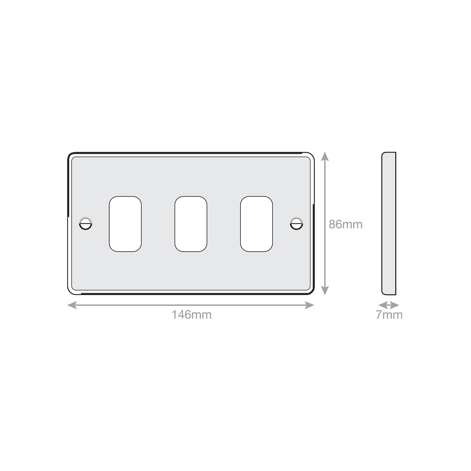 7M-PRO - GRID360 Modular Plate - 3 Aperture - Range GRID360