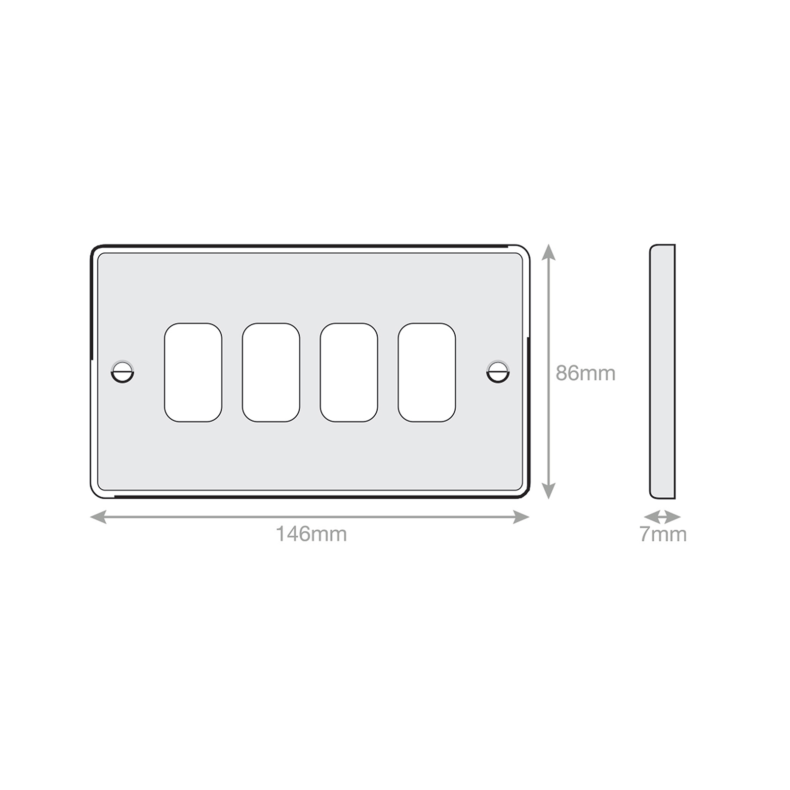 7M-PRO - GRID360 Modular Plate - 4 Aperture - Range GRID360