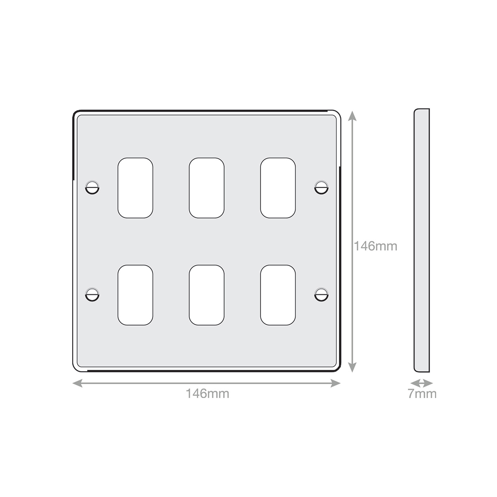 7M-PRO - GRID360 Modular Plate - 6 Aperture - Range GRID360