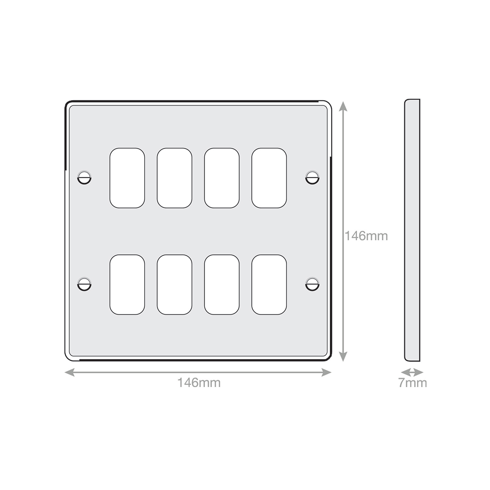 7M-PRO - GRID360 Modular Plate - 8 Aperture - Range GRID360
