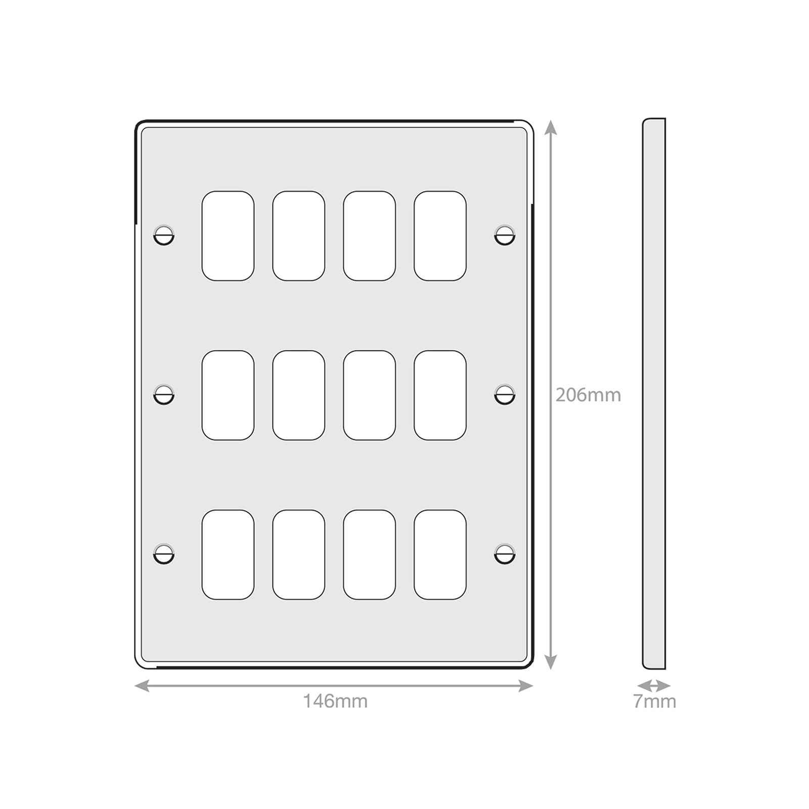 7M-PRO - GRID360 Modular Plate - 12 Aperture - Range GRID360