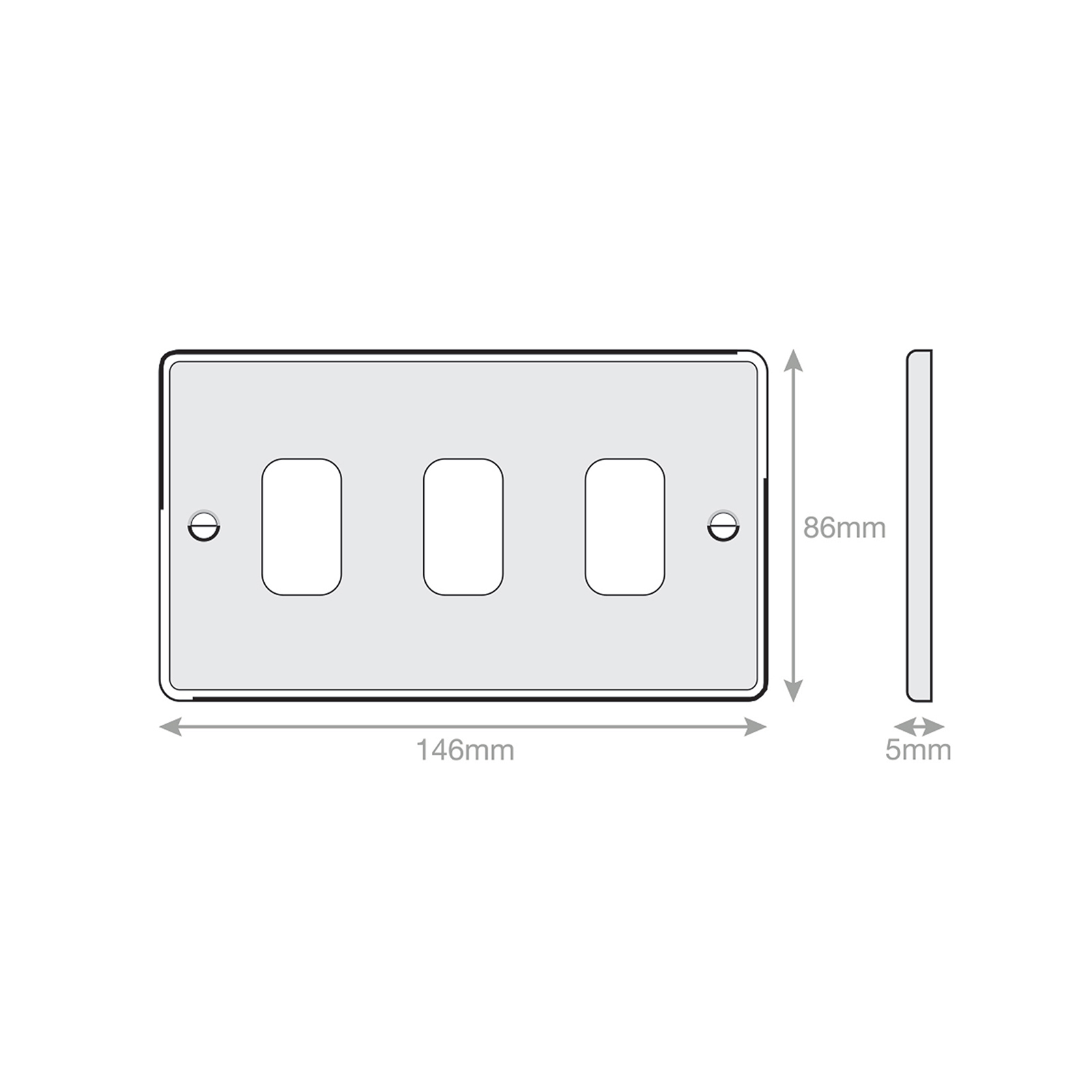 5M - GRID360 Modular Plate - 3 Aperture - Range GRID360