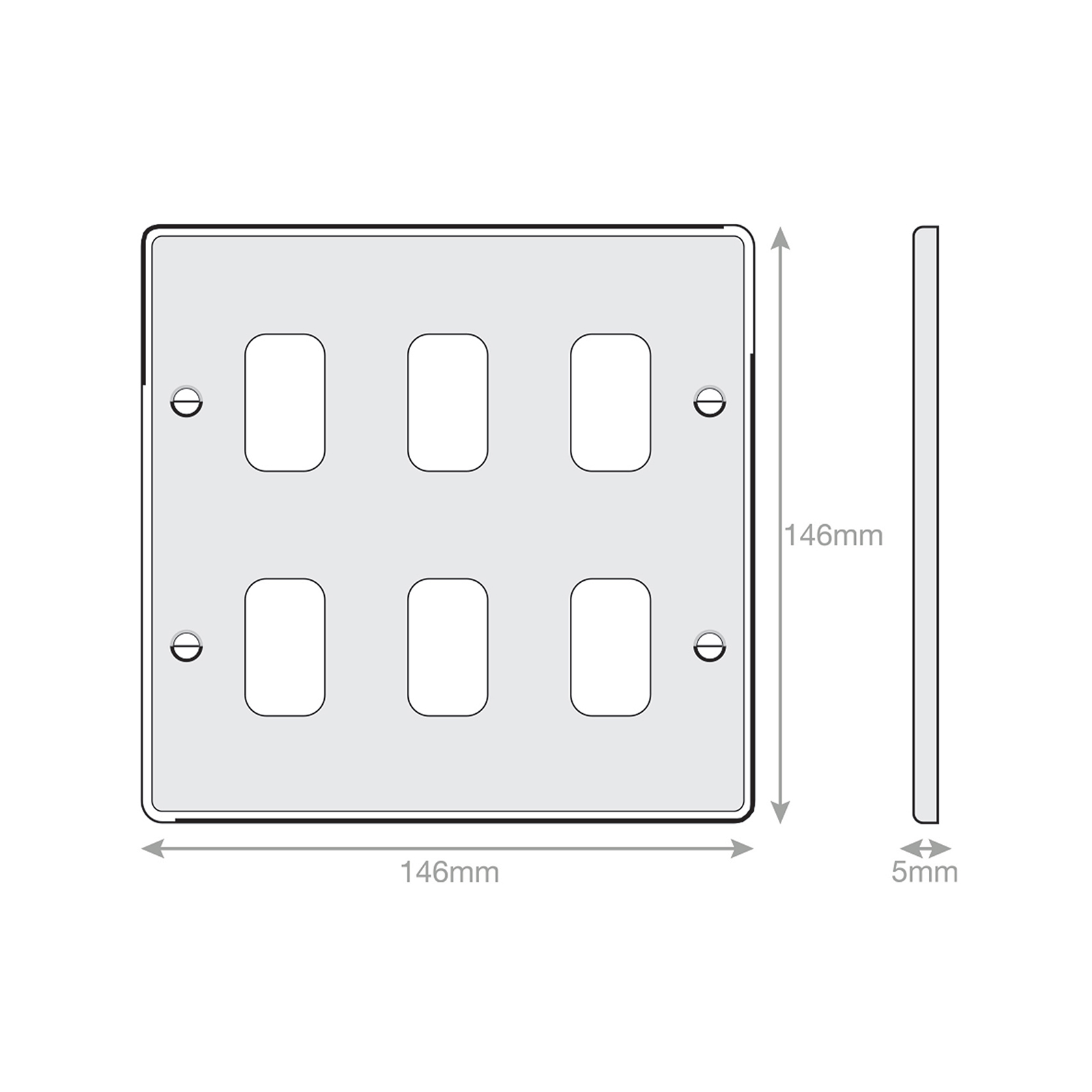 5M - GRID360 Modular Plate - 6 Aperture - Range GRID360