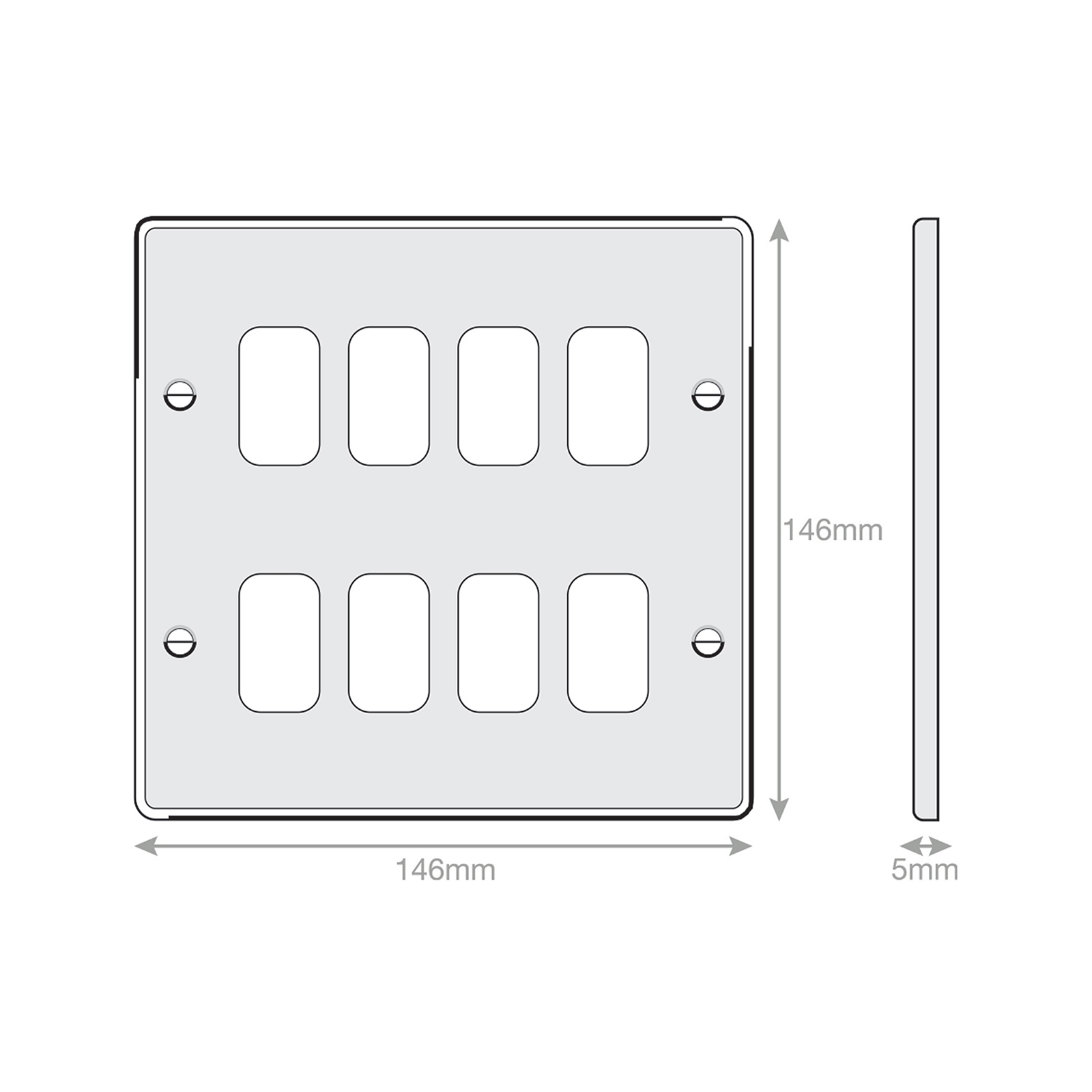 5M - GRID360 Modular Plate - 8 Aperture - Range GRID360