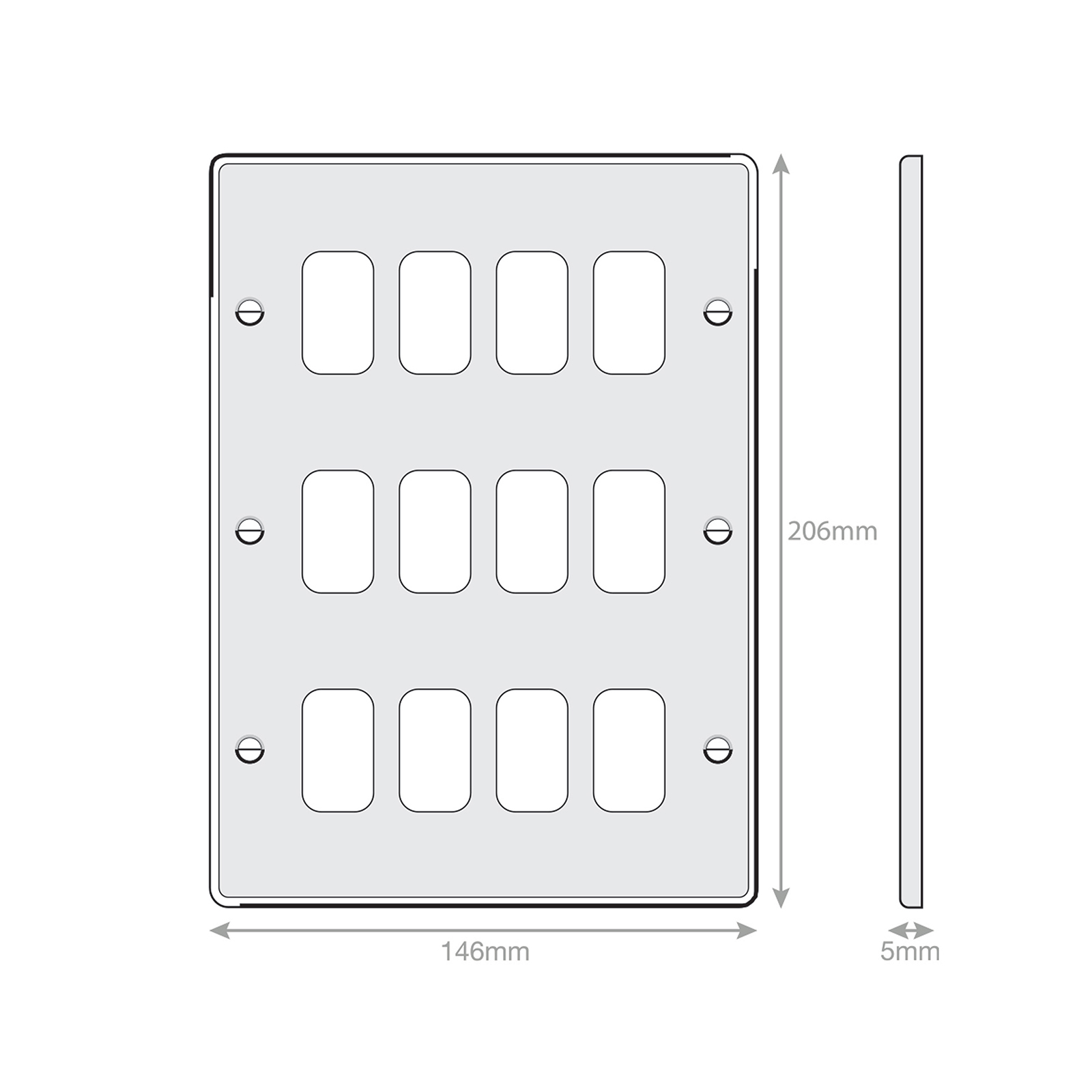 5M - GRID360 Modular Plate - 12 Aperture - Range GRID360