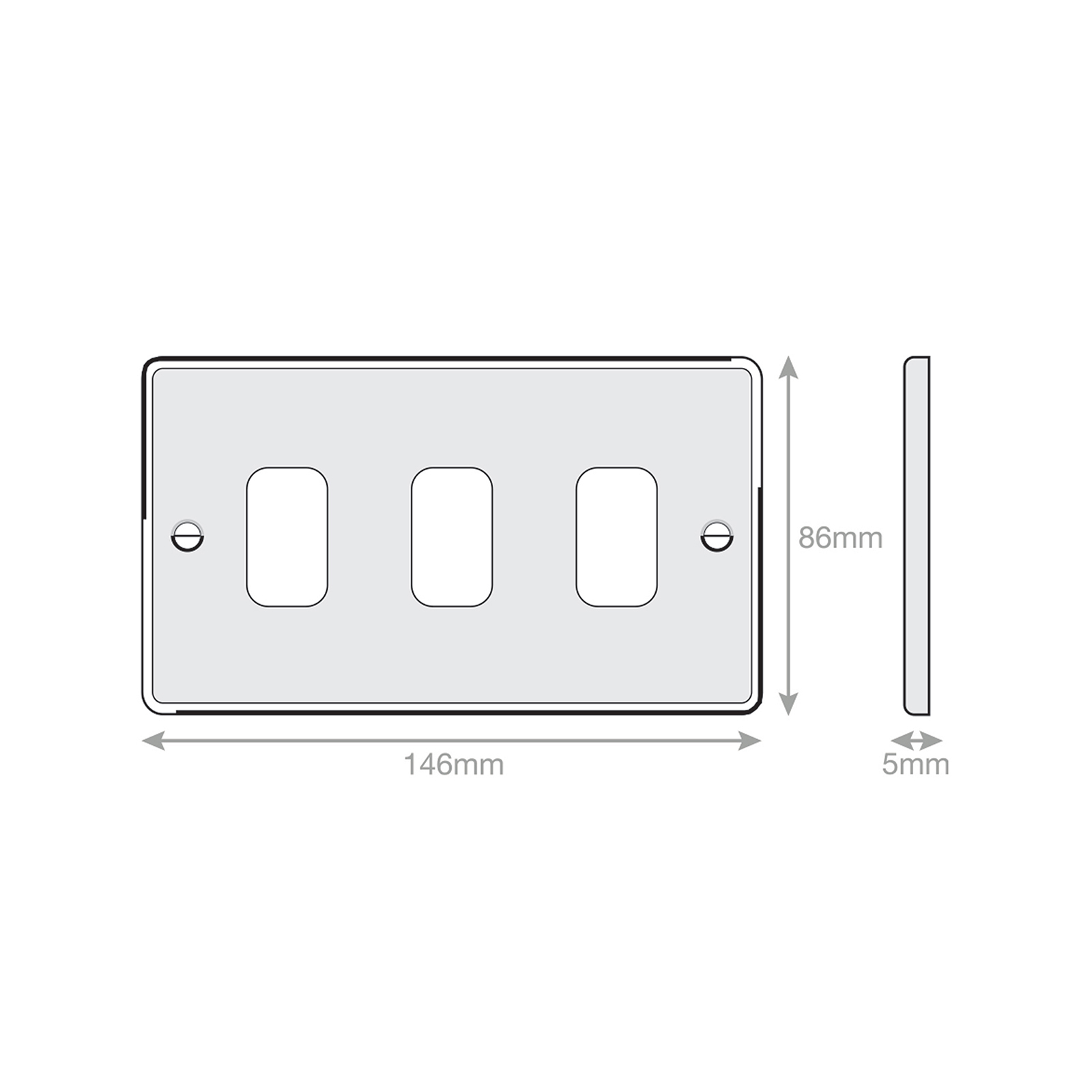5M - GRID360 Modular Plate - 3 Aperture - Range GRID360