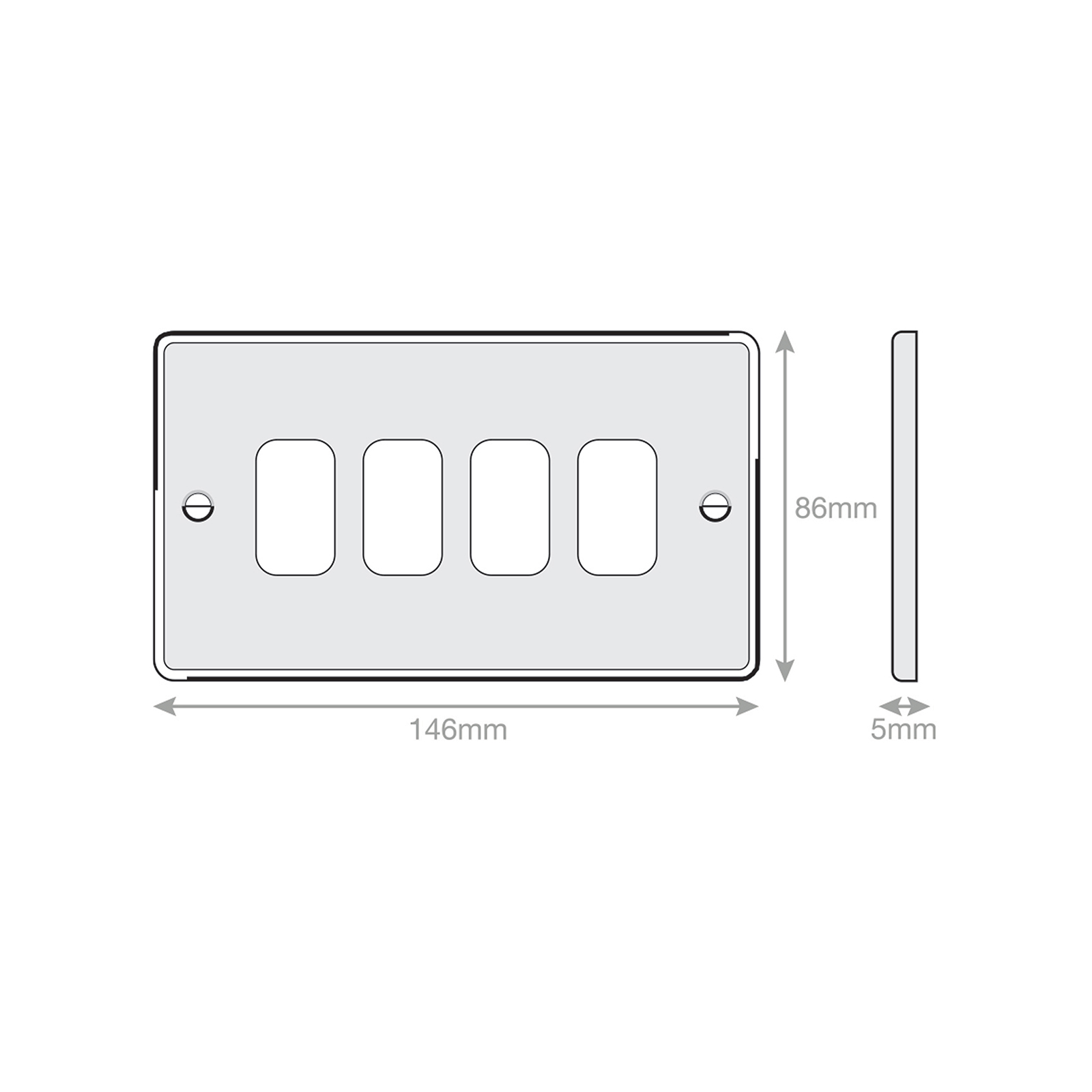 5M - GRID360 Modular Plate - 4 Aperture - Range GRID360