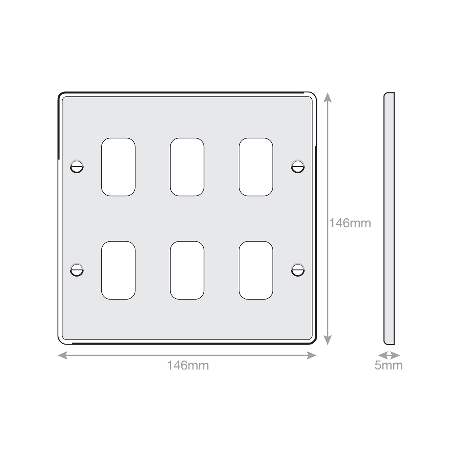 5M - GRID360 Modular Plate - 6 Aperture - Range GRID360