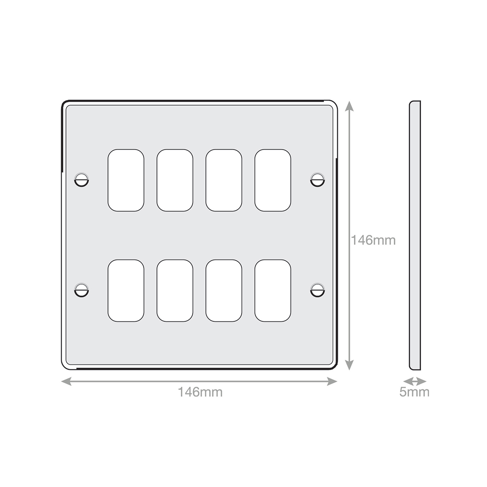 5M - GRID360 Modular Plate - 8 Aperture - Range GRID360