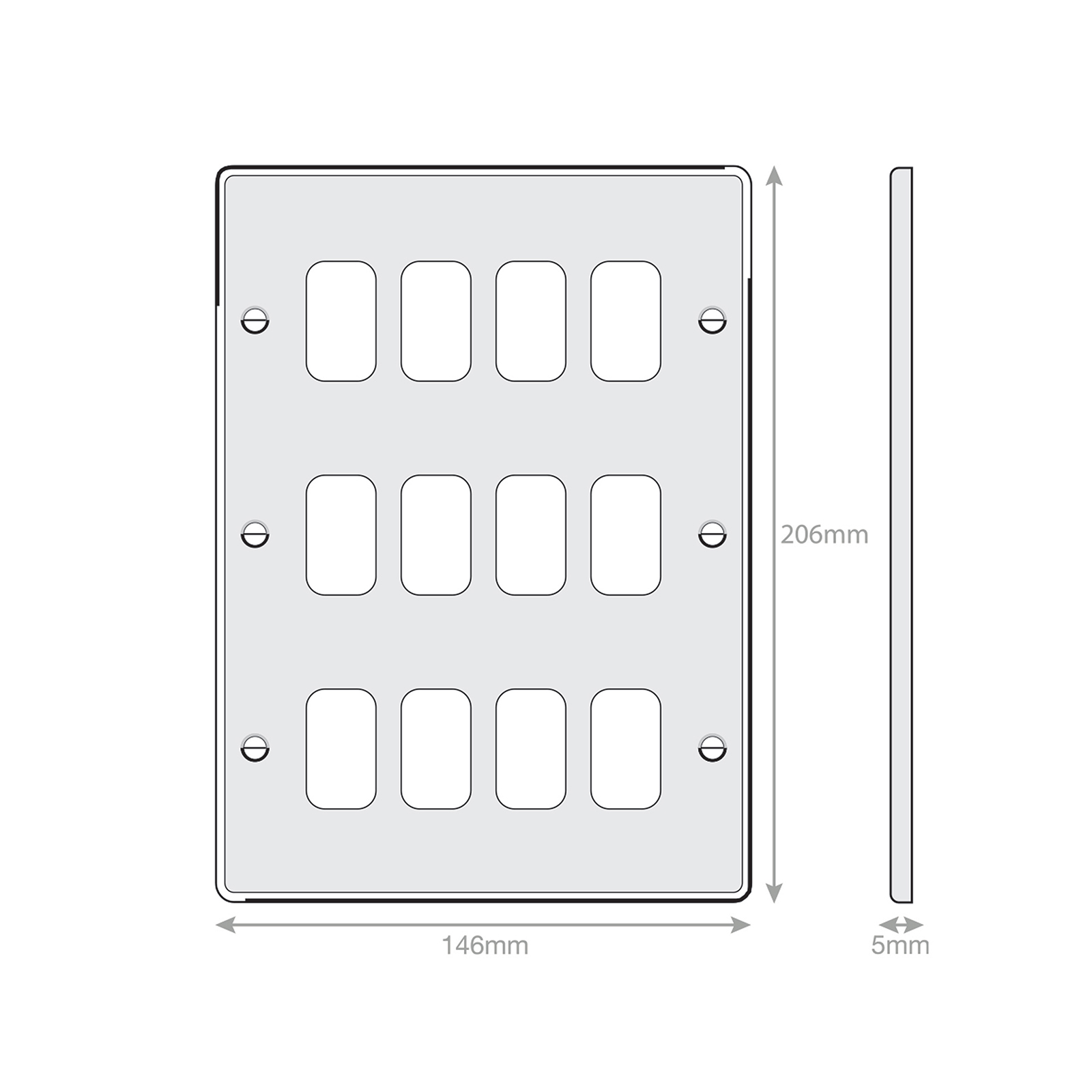 5M - GRID360 Modular Plate - 12 Aperture - Range GRID360