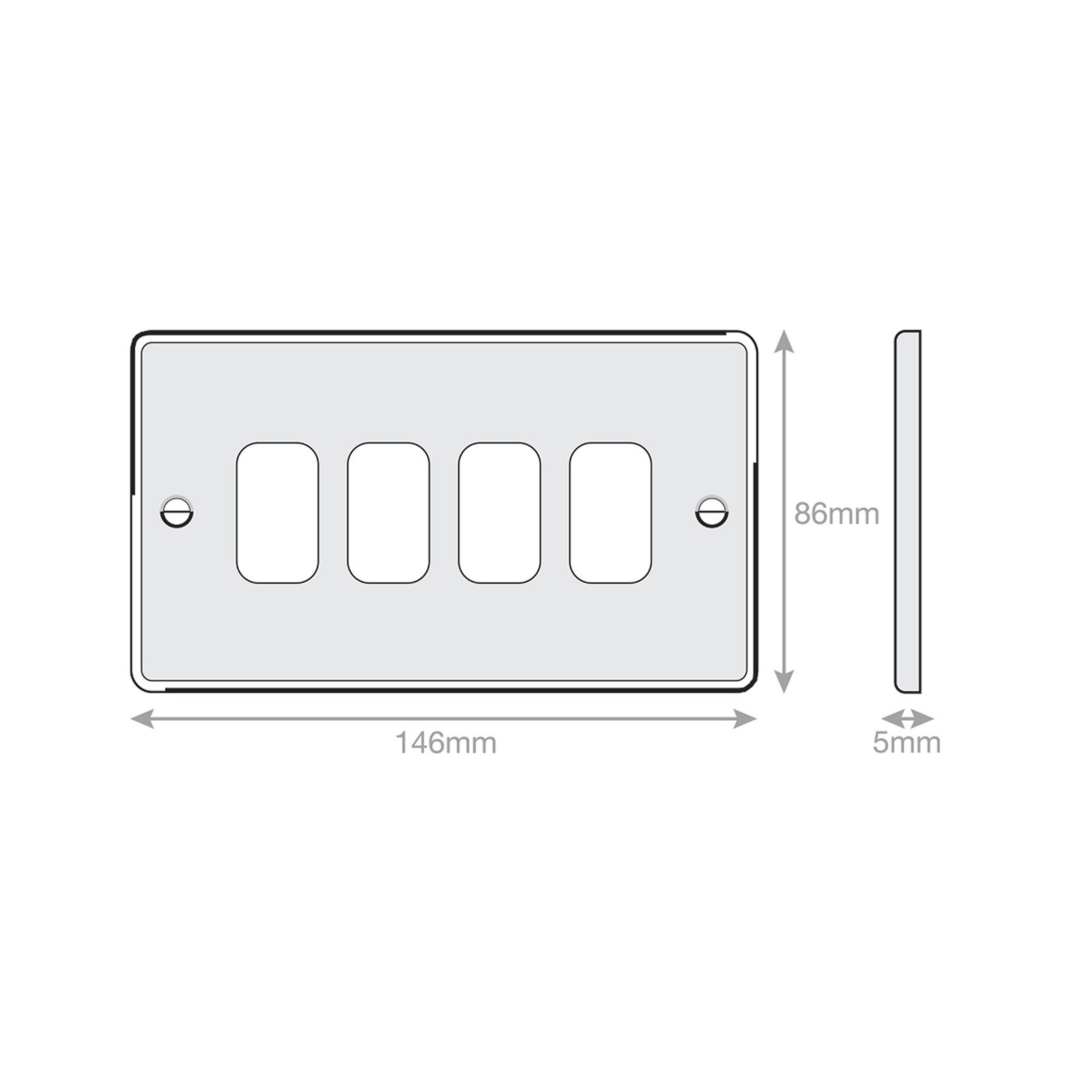5M - GRID360 Modular Plate - 4 Aperture - Range GRID360