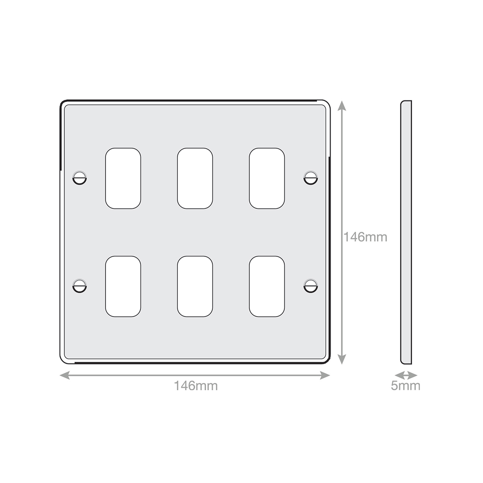 5M - GRID360 Modular Plate - 6 Aperture - Range GRID360
